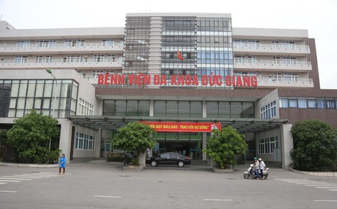 Bệnh viện đa khoa Đức Giang, nơi xảy ra vụ việc.