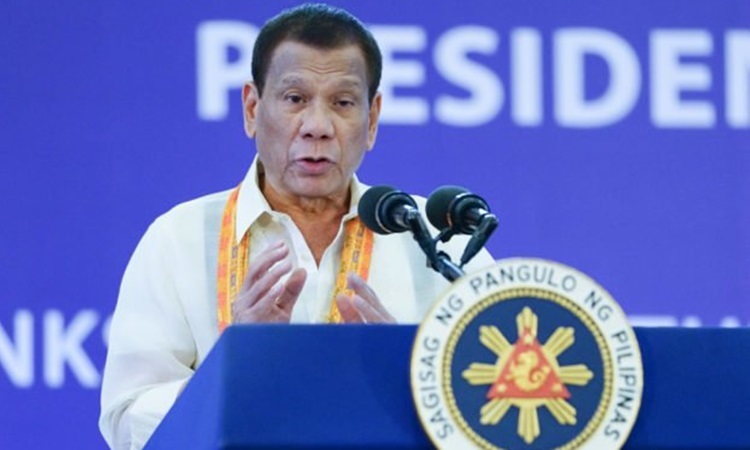 Tổng thống Philippines Rodrigo Duterte. Ảnh: Inquirer.