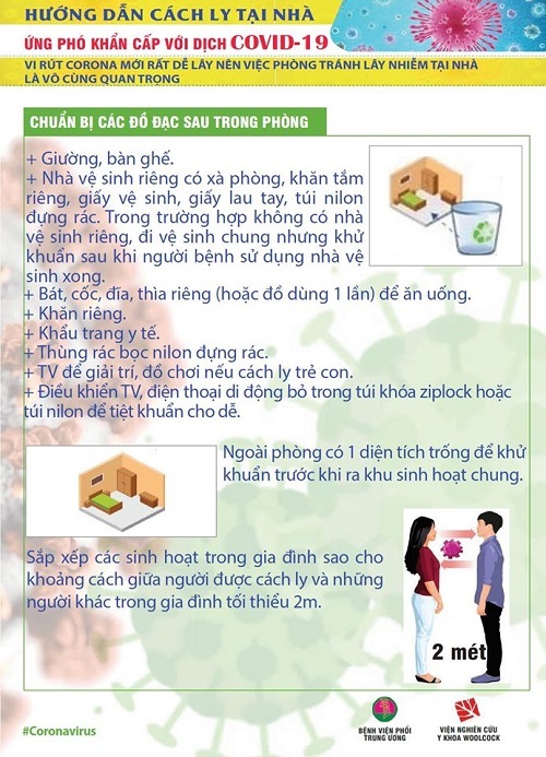 Chuẩn bị đồ sát khuẩn cho người chăm sóc