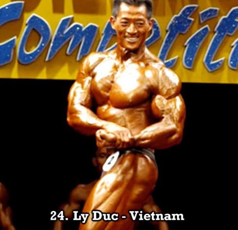 Vietnamese muscleman Ly Duc is named among 24 legendary bodybuilders from Asia.