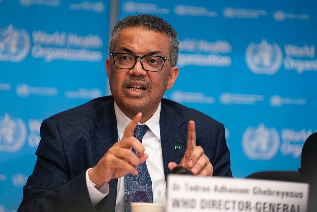 Tổng giám đốc WHO Tedros Adhanom Ghebreyesus trong buổi họp tại thành phố Geneva, Thuỵ Sĩ. Ảnh: WHO