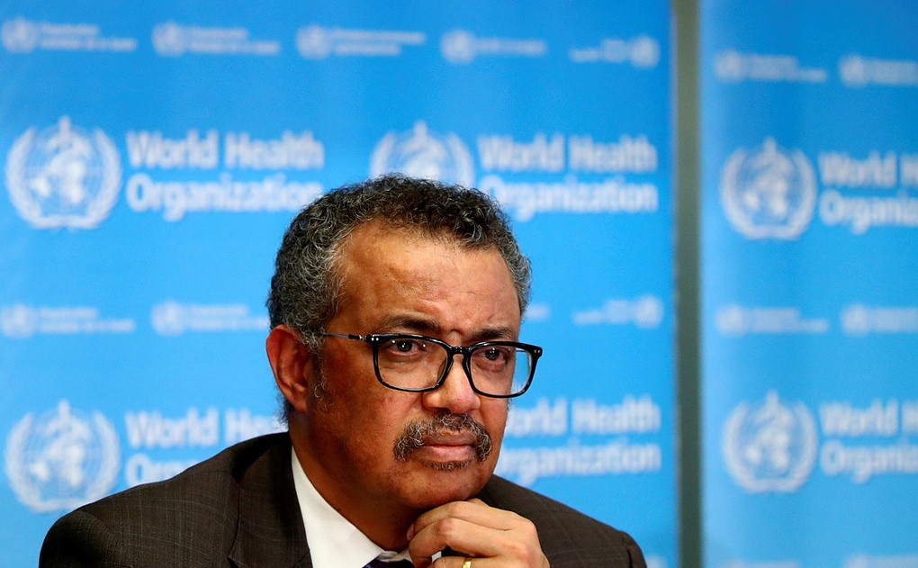 Tổng Giám đốc WHO Tedros Adhanom Ghebreyesus, trong buổi họp tại thành phố Geneva, Thụy Sĩ. Ảnh: Reuters