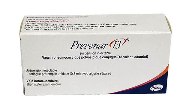 Vaccine Prevenar 13 do Mỹ sản xuất, có chứa 13 chủng vi khuẩn Streptococcus Pneumoniae gây bệnh.