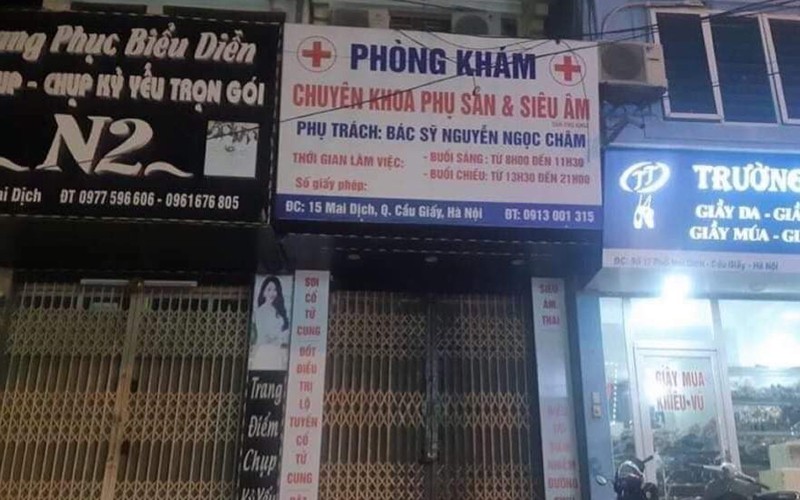 Phòng khám nơi thai phụ tử vong.