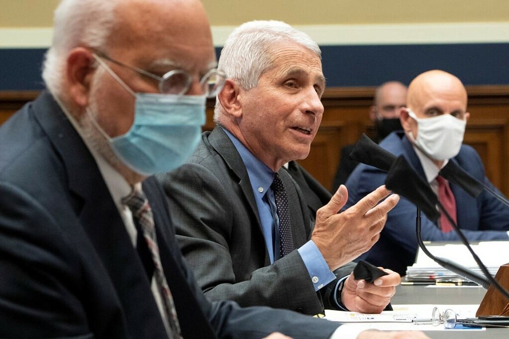 Tiến sĩ Anthony Fauci phát biểu trong buổi họp Quốc hội Mỹ hồi tháng 6/2020. Ảnh: NY Times