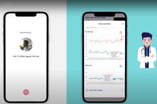 Ứng dụng trực tuyến kết nối trực tiếp bệnh nhân với bác sĩ để khám và điều trị tận nhà.