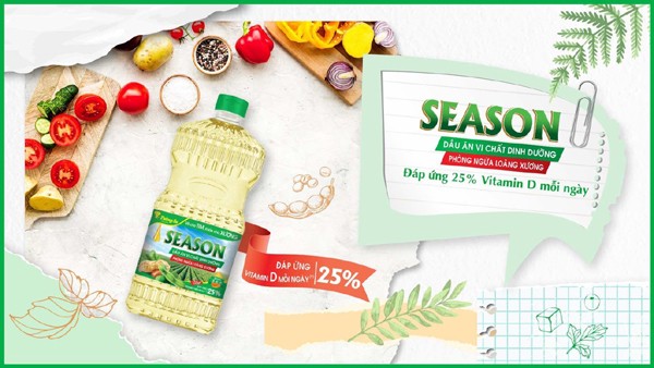 Dầu ăn vi chất dinh dưỡng Season - Đáp ứng 25% nhu cầu vitamin D mỗi ngày