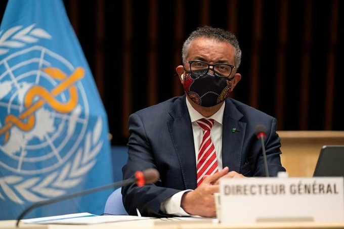 Tổng giám đốc WHO Tedros Adhanom Ghebreyesus trong cuộc họp ngày 5/10 tại Thụy Sĩ. Ảnh: Reuters