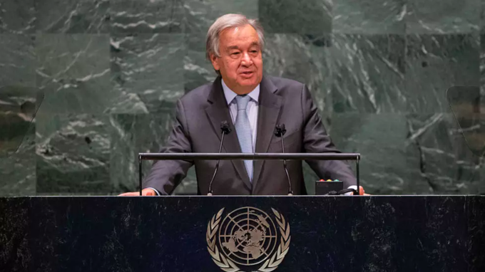 Tổng thư ký Antonio Guterres trong buổi họp tháng 9/2020 của Đại hội đồng LHQ. Ảnh: AFP