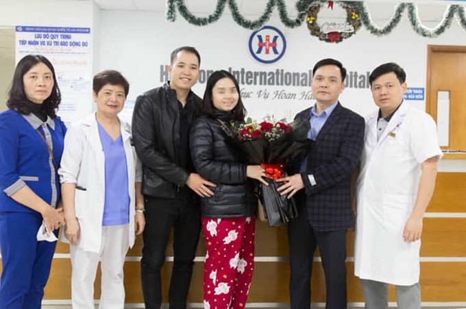 Sản phụ trước giờ xuất viện. Ảnh: Thu Dung