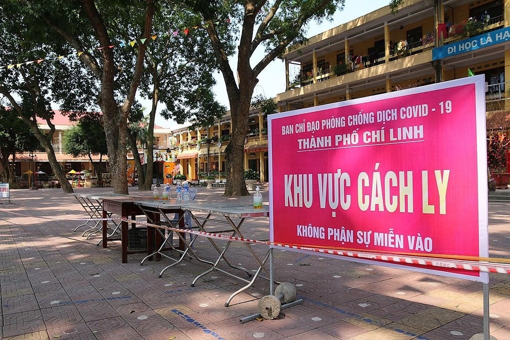 Một trường học ở Hải Dương làm khu cách ly. Ảnh: Bộ Y tế.