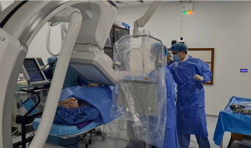 Bệnh nhân được can thiệp tim mạch. Ảnh: Bệnh viện cung cấp.