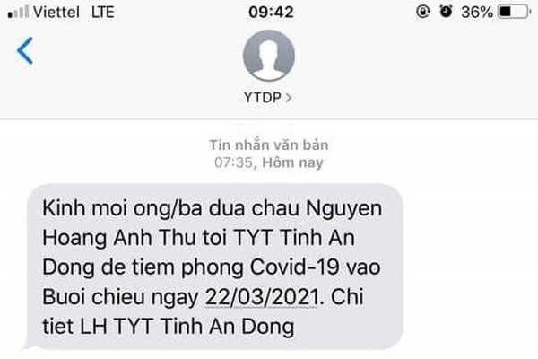 Nhiều phụ huynh tại Quảng Ngãi bất ngờ khi nhận được tin nhắn yêu cầu đưa con em đi tiêm vắc xin Covid-19