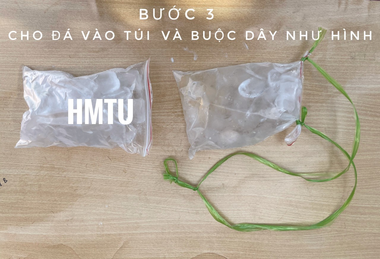 Những viên đá được buộc chặt trong túi zip để đội lấy mẫu đeo lên người - Ảnh: NVCC