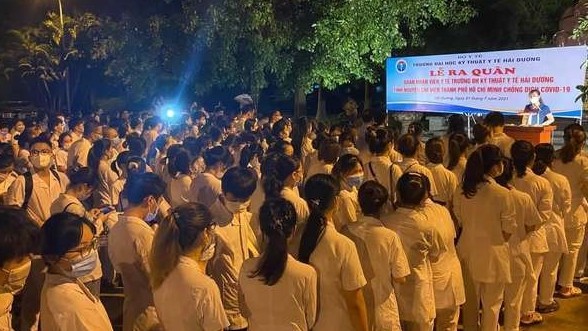 319 cán bộ, sinh viên y tế Hải Dương lên đường chi viện cho TP.HCM