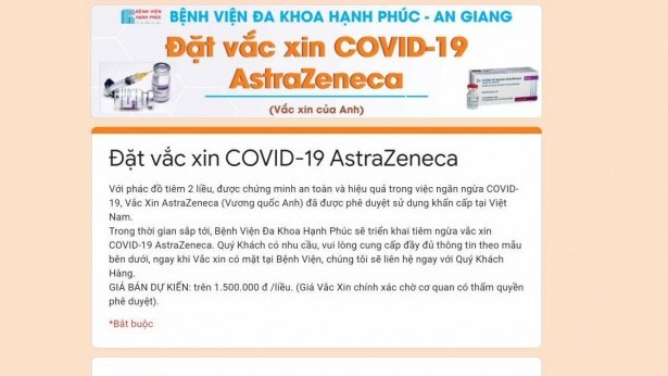 Một BV tư ở An Giang nhận tiêm dịch vụ vaccine Covid-19: Bộ Y tế nói gì?