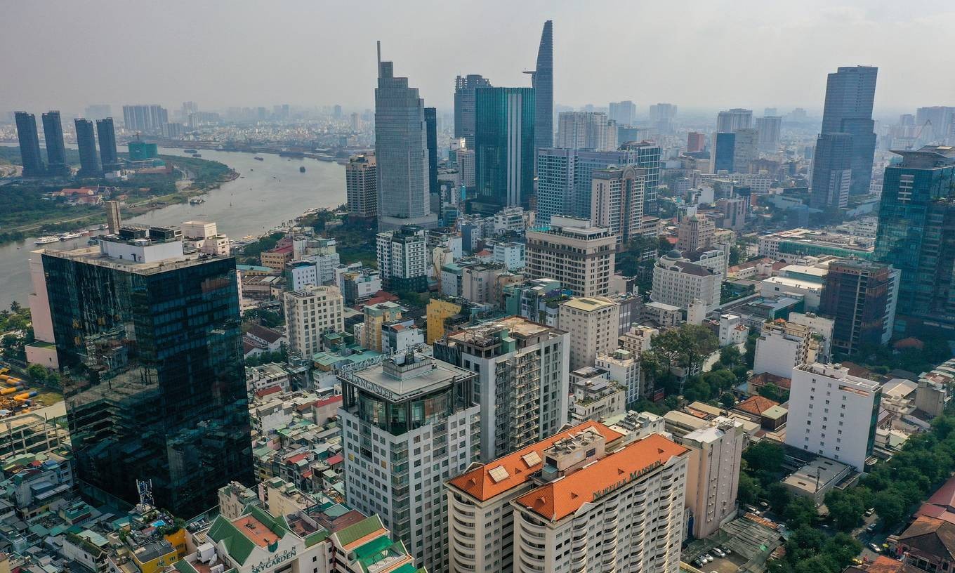 High-rises in HCMC's downtown area, January 2021. Photo by VnExpress/Quynh Tran.