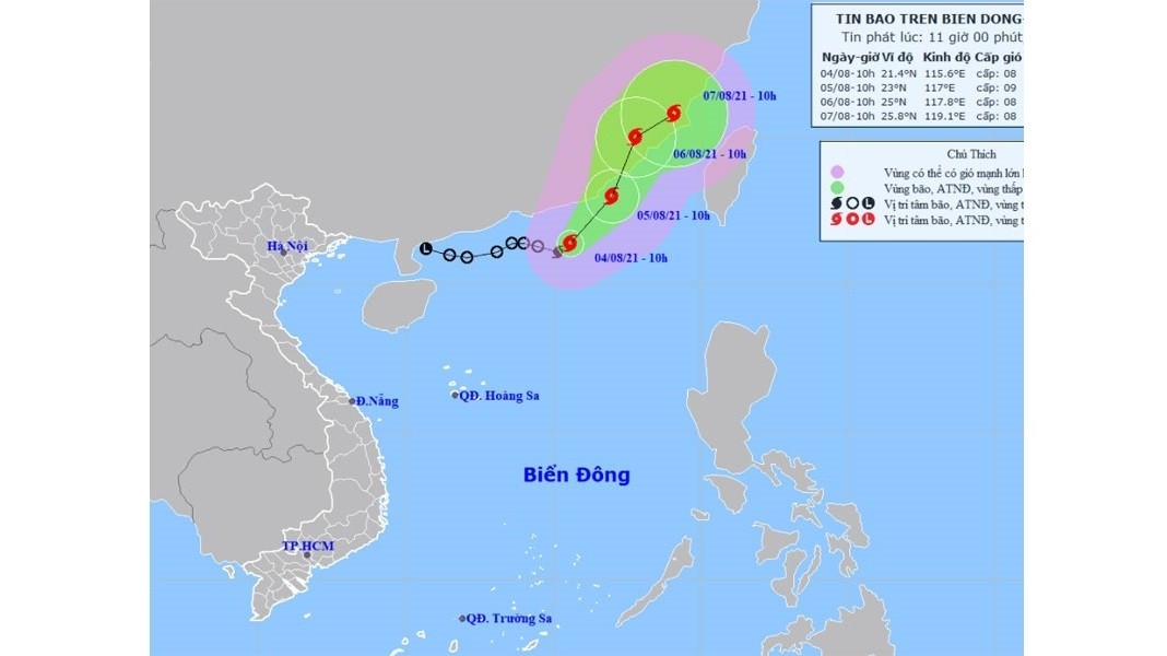 The projected path of Storm No.4