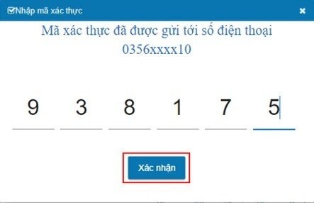 Gửi hồ sơ thay đổi thông tin thành công, hệ thống hiển thị thông báo như hình dưới: