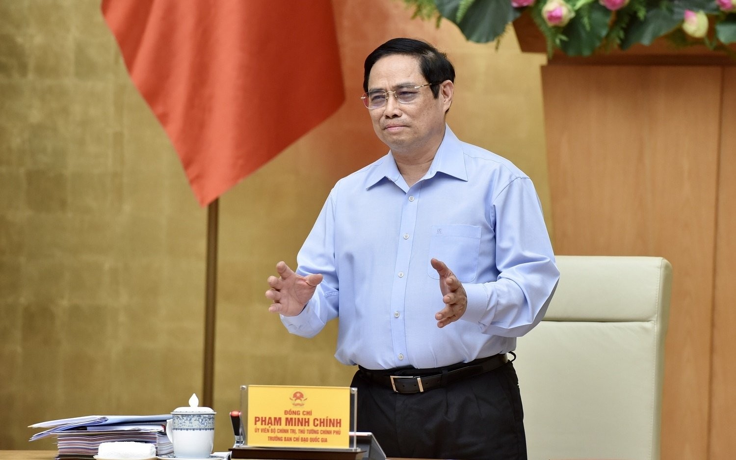 PM Pham Minh Chinh chairs a national teleconference between the National Steering Committee for COVID-19 Prevention and Control, and localities on the fight against the pandemic. (Photo: NDO/Tran Hai)