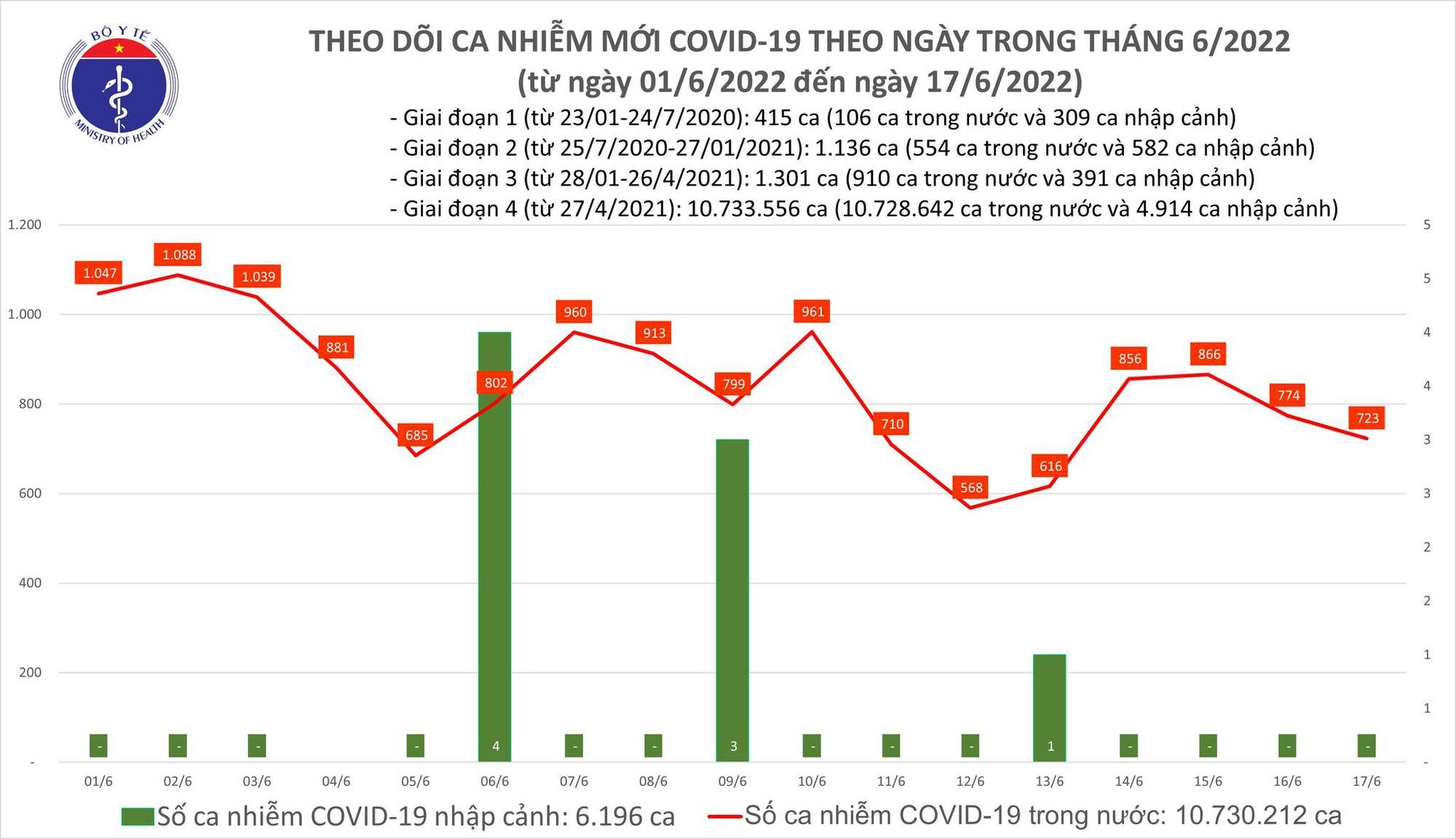 Biểu đồ số ca mắc Covid-19 tại Việt Nam tính đến chiều ngày 17/6