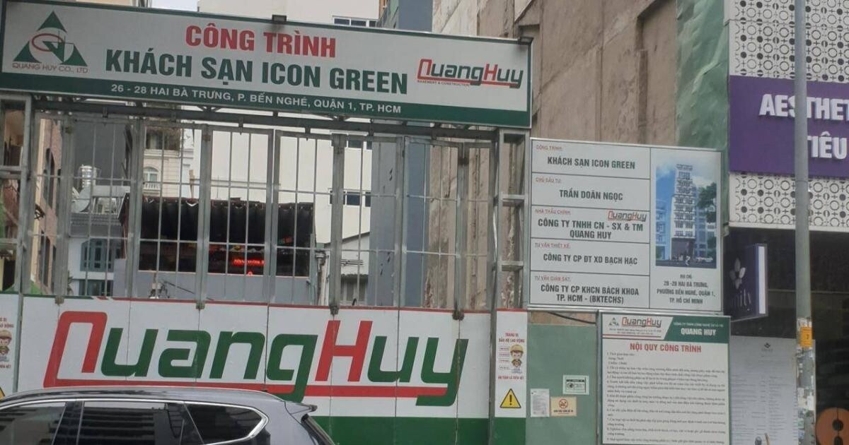 Nhà thầu thi công công trình Icon Green dẫn đến sụp lún nhà bên cạnh là Công ty TNHH công nghệ sản xuất và thương mại Quang Huy