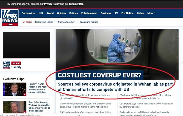 Fox News nghi virus Covid -19 là nỗ lực thí nghiệm của Trung Quốc ở Vũ Hán