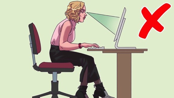 10 thói xấu gây hại sức khỏe dân văn phòng