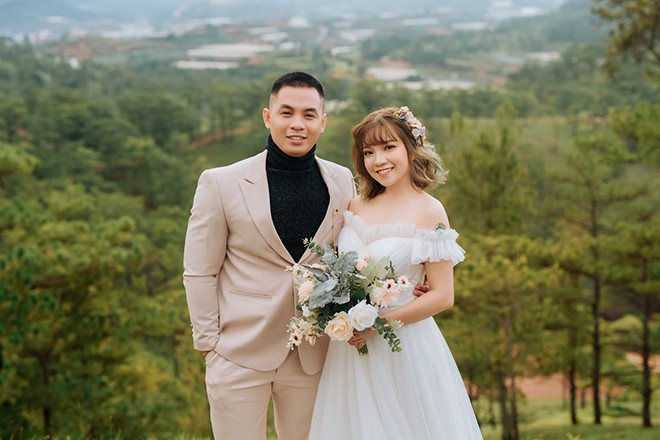 Ảnh cưới của Đạt và Kiều chụp tại Đà Lạt tháng 6. Ảnh: Nhân vật cung cấp.