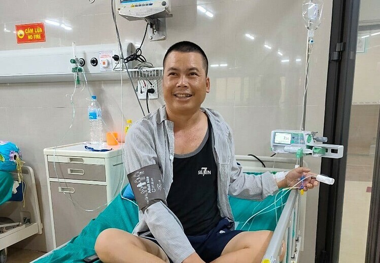 Bệnh nhân sáng 29/8, sức khỏe ổn định, tiếp tục duy trì Adrenalin đường tĩnh mạch. Ảnh: Bệnh viện cung cấp