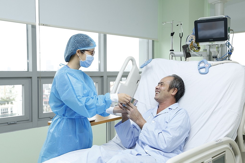 Bệnh nhân được ghép phổi hồi phục tốt, đã được xuất viện. Ảnh: Bệnh viện cung cấp.