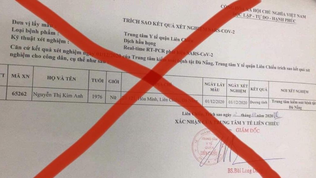 Vụ sửa kết quả Covid-19 đồng nghiệp thành dương tính: Xử phạt 2 người liên quan