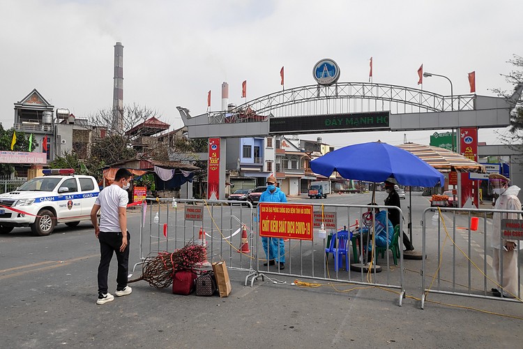 Một chốt kiểm soát dịch ở tỉnh Hải Dương. Ảnh: Hà Bi