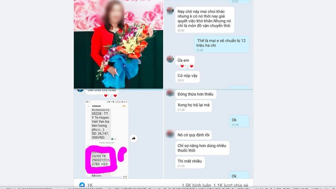 Tin nhắn thể hiện nữ y tế 