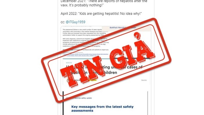 Không có mối liên hệ nào giữa các trường hợp viêm gan ở trẻ em và vaccine Covid-19