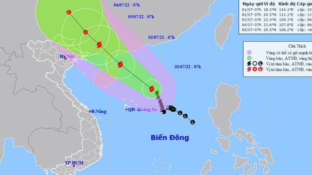 Bão số 1 tăng cấp và tiếp tục mạnh lên