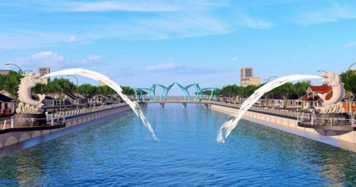 Phối cảnh 2 tượng cá chép hóa rồng. Ảnh: UBND TP Sóc Trăng cung cấp