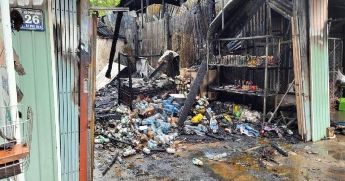 Hiện trường vụ cháy ở An Giang.