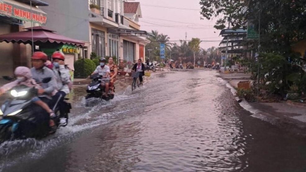 Triều cường lại xuất hiện ở Cần Thơ ngay mùa khô hạn