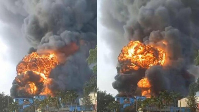 Đám cháy lớn khiến hơn 100 cán bộ, chiến sĩ công an phải vất vả dập lửa