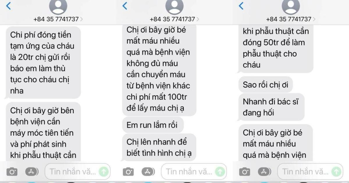 Những tin nhắn mà các đối tượng lừa đảo yêu cầu phụ huynh chuyển tiền