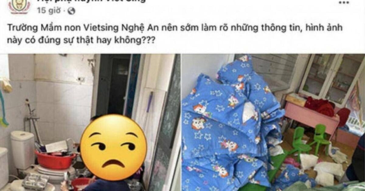 Hình ảnh rửa khay ăn của trẻ trong nhà vệ sinh (Ảnh F.B).