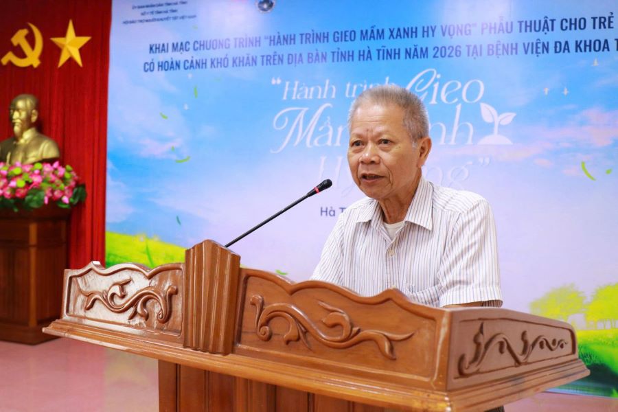 &Ocirc;ng Đồng Văn An, Gi&aacute;m đốc Trung t&acirc;m II trực thuộc Hội Bảo trợ Người khuyết tật Việt Nam ph&aacute;t biểu khai mạc Chương tr&igrave;nh