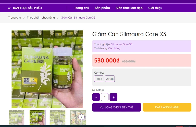 Khẩn trương kiểm tra, xác minh hoạt động kinh doanh sản phẩm giảm cân Slimaura Care x3