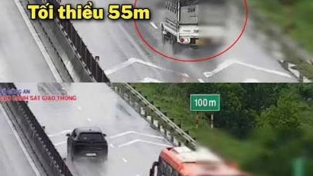Rủi ro khi dùng mẹo đánh dấu kính lái để căn khoảng cách an toàn trên cao tốc