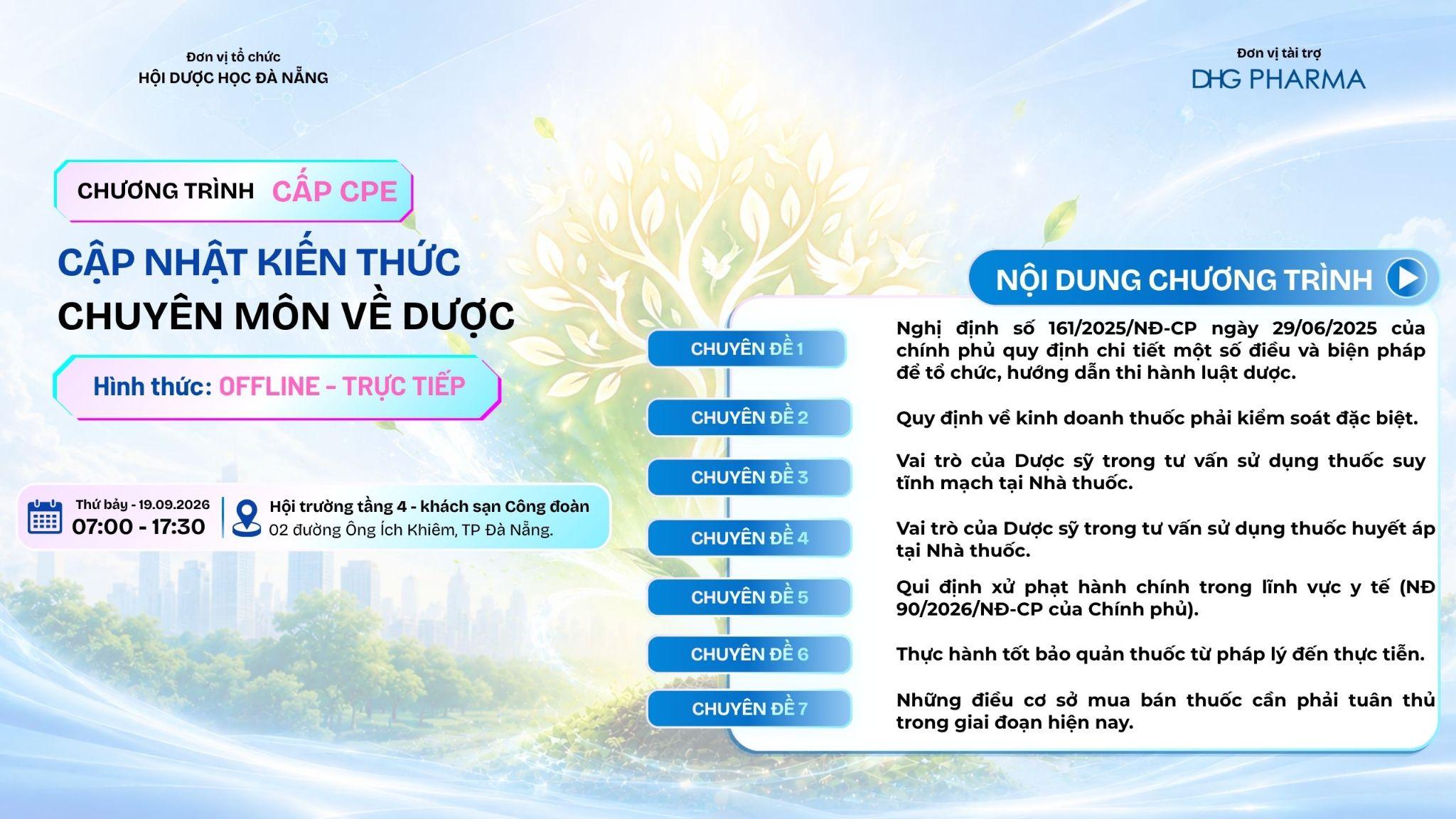 DHG Pharma đồng hành cùng Hội dược học TP. Đà Nẵng- Cập nhật kiến thức, nâng cao năng lực thực hành dược