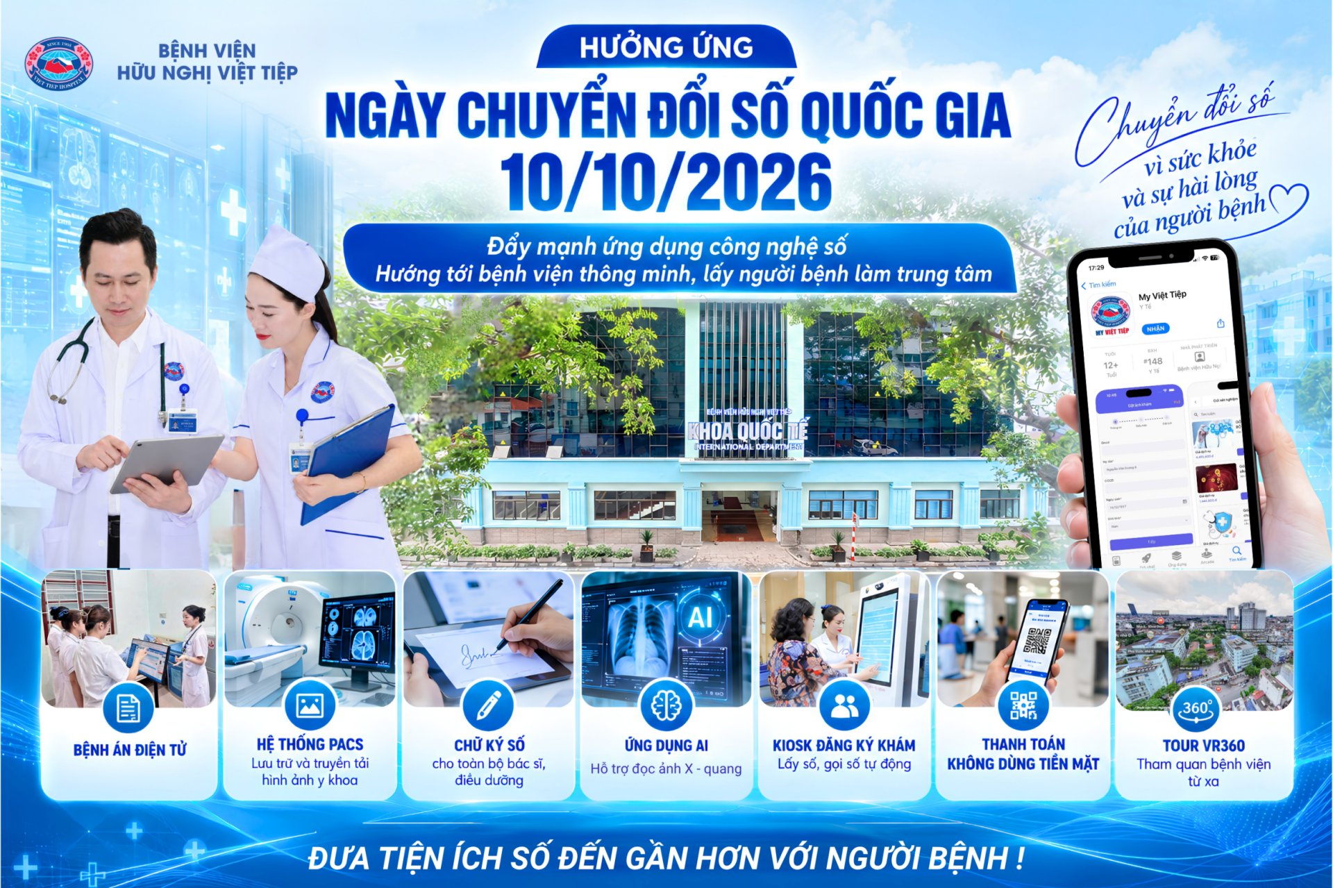 Bệnh viện hữu nghị Việt Tiệp: Đẩy mạnh ứng dụng công nghệ số, lấy người bệnh làm trung tâm