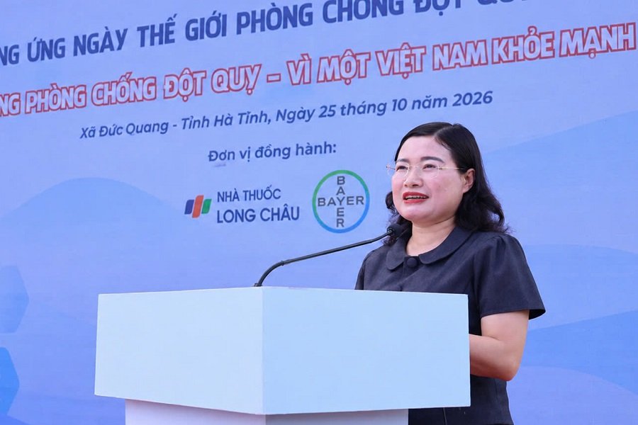 Phó Chủ tịch UBND tỉnh Hà Tĩnh Nguyễn Thị Nguyệt phát biểu tại chương trình
